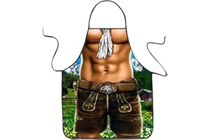 VEMEFUFU Grembiule di Natale, Grembiule Oktoberfest, Divertente Grembiule, sexy divertente bavarese Oktoberfest da donna, costume Dirndl per barbecue, cuoco, cucina, regali, uomini e donne
