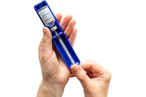 T1me Insulin Filling Support for 1ml U-100 disposable syringe (BD Micro-Fine and other insulin syringes), Insulin transfer device for Type1 Type2 diabetes, Bottle Protector Case, Vial Holder,(Blue)