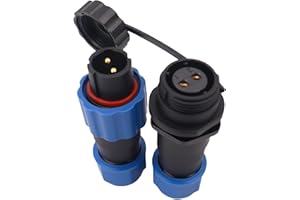 Elecbee Connettore aeronautica SP13, IP68 Impermeabile Spina connettori maschio femmina Circolare connettori In Line Tipo SP13 Connettore per lampade esterne (SP13 2 poli)