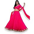 Zeel Clothing Women's Leheriya Print Pure Georgette New Semi Stitched Lehenga Choli With Dupatta (Latest-Stylish-Wedding-Designer-New)