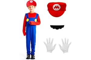 Kitimi Halloween Costume avec Costumes une pièce, Casquette, Barbe pour Carnaval, Halloween, Cosplay, Décoration pour Garçon et Fille, Enfants et Adultes