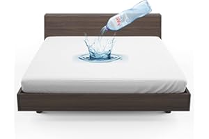 CRESCENT TEXTILE 100% spugna impermeabile in puro cotone coprimaterasso super assorbente antimacchia anallergico e non rumoroso (super king (183 x 203 cm)