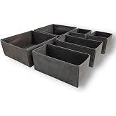 Balkan Room Antrasit 6'lı &Ccedil;ekmece İ&ccedil;i D&uuml;zenleyici Organizer Set - &Ccedil;ok Ama&ccedil;lı Dolap İ&ccedil;i Kutu Seti