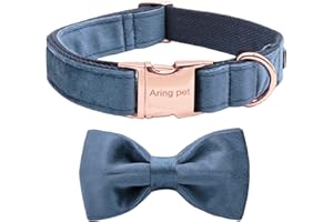 ARING PET Fliege Hundehalsband-Samt-Hundehalsbänder mit Abnehmbarer Fliege, verstellbares weiches Samt-Schleifenhalsband Geschenk für Mädchen und Jungen, bequemes Hundehalsband