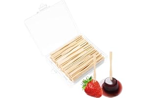 Nogeqi 100 forchette in legno, per patatine fritte, posate in bambù, per frutta, feste, campeggio, picnic