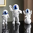ELECDON Astronaut Ornaments, 3Pcs Astronaut Figure Statue Spaceman Statues Model, for Cake Decorating Photography Props Space Theme Party Gifts -Blue