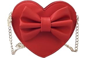 LA HUATE Girl's Cute Shoulder Handbag Purse Small Heart Shape Crossbody Bag Bowknot Satchel Purse