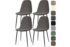 BalladHome Fundas de Sillas de Comedor 4 Piezas Fundas Sillas Elásticas Ajustables Funda para Sillas de Cocina Modernas Lavables Cubiertas de Sillas para Comedor Hogar Hotel (Gris, 4 Piezas)-KC