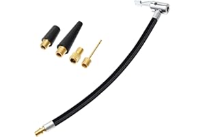 Yoicn LTH Adaptador de Manguera de Inflado de Neumáticos de 40cm, Extensión Manguera de Inflador Manguera de extensión con adaptadores de válvula para Bicicleta, Motocicleta, Coche