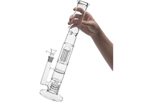 RORA Szklana fajka wodna bong na przykład 18,8 mm, miska bong, wysokość 42 cm, bezpośrednio szklana, bong, duża fajka z akcesoriami, duża (przezroczysta)