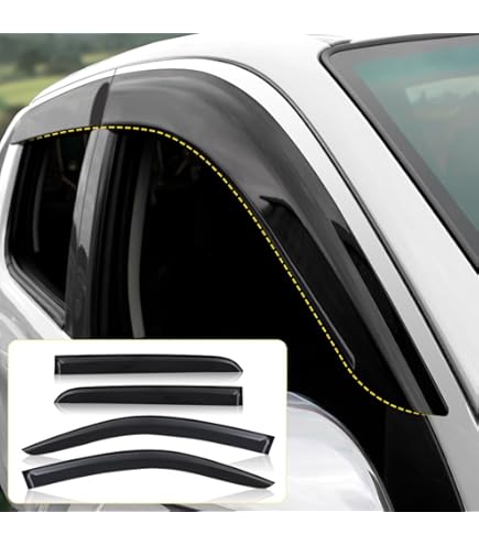 AUTO CLOVER Deflettori Aria Per Toyota Hilux 2016+ Extra Cab - Set 4 Pezzi, Esterno - Foto 6