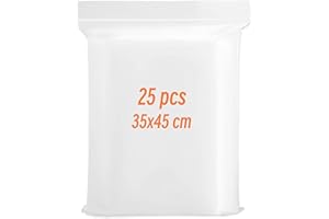 K KAREZOG Large Sealable Plastic Bags,Grip Seal Bag 35x45cm 25 PCS,Big Clear Ziplock Bag Large Baggies,Resealable Plastic Bags for Kitchen Storage,Clothing,DIY,Office Stationery (35 x 45cm -25pcs)