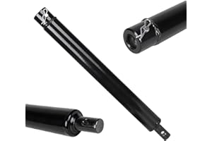 MIGUBIGU Prolunga Trivella per Terreno 400 mm, Prolunga di Estensione Trivella Diametro 20mm con Perni di Bloccaggio, per Trapani da Giardino, Acciaio al Carbonio Nero