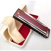 LongMoon LMHM0310 Harmonica 10 Holes C Major - Harmonica Major Key of C Blues Harmonica 10 Holes 20 Tones Standard Harmonica