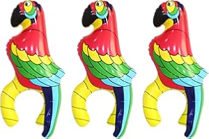 UILYNIU 3 Pièces Perroquet Gonflable Ballon, Perroquets Gonflables Décorations de Fête, Ballon Perroquet, Accessoires de Costume Pirate, Jouets de Perroquets pour Accessoire de Photo (Multicolore)