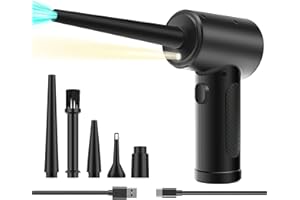 SHTALHST Compressed Air, Air Duster Cordless 6000mAh 91000RPM USB Rechargeable, Compressed Air Cleaner for PC, Electronics, Keyboard, Filter Element, Perfect Replaces Compressed Air Can, Black, Christmas Gifts