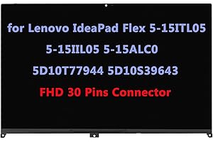 ARUISIFX 15.6" Replacement for Lenovo IdeaPad Flex 5-15ITL05 5-15IIL05 5-15ALC05 82HV 82HT 81X3 5D10T77944 5D10S39643 FHD-IPS LCD Display Touch Screen Digitizer Assembly Bezel with Board