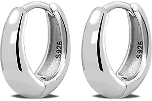 LIHELEI Orecchini Donna Cerchio, Orecchini a Cerchio Grossi in Argento Sterling 925, Set Orecchini Donna Gioielli - Argento/Oro