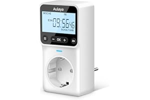 ‎AULAYA Zeitschaltuhr Digital Deutsche Ausführung Steckdose mit 25 konfigurierbaren Wochen- Tages- und Minuten Programmen, Neu aufgerüsteter Groß LCD Display Digitale Elektrische Zeitschaltuhr 3680W-1 Pack