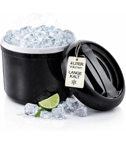 BARCRAFTERS Eiswürfelbehälter, 6Liter, Kunststoff schwarz, rund, GASTRO, Home, Icebox für deine Party Gewerbe, Industrie & Wissenschaft