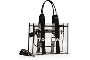 Clear Bag Stadium approved, Clear Tote Bag with Adjustable Strap, Crossbody Clear Purses with Zippers