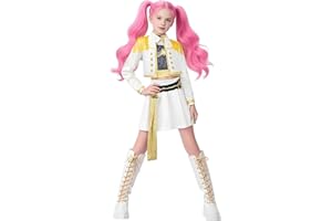 Jackolume Kpop Hunters Mira Zoey Costume de costumade pour enfants, filles, tenue de scène Pop Star Mira Zoey, ensemble complet d'idole blanc, costume de performance pour Halloween, carnaval, fête