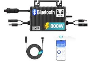 SUKFLOW NBQ 800W Mikro Inverter, Solar Mikro Wechselrichter mit Bluetooth und WLAN, IP67 wasserdicht, mit 5m AC Kabel für Balkonkraftwerk, MPPT App Steuerung Plug Play
