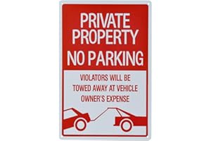 Dojune-No Parking Sign, Private Property, 20,3 x 30,5 cm, metal sin óxido impreso UV