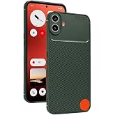 UnDePlus Nothing Phone 1 CMF ile uyumlu Kılıf Karbon Silikon Case Yeşil