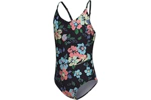 Aisyee Girls Swimming Costume Kids One Piece Swimsuit Girls Bathing Suit Hawaiian Floral Swimwear 6-16 Years