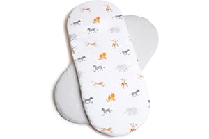 Clair de Lune Jungle Dream 2 Pack Fitted Moses Basket Sheets - 74 x 30 cm