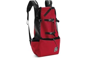 ALLSOPETS Ligero Mochila para Perro Portátil Cómodo Mochila para Perro Pequeño Bolsa de Transporte para Perros Aprobada por Veterinarios para Scooter Camping Viaje Rojo