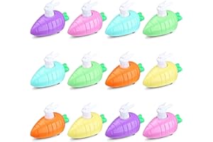 TOCAVE Aufziehbare Hasen mit Karotte im Set, 12 Stück Aufziehbare Hasen, Aufziehbare Osterhasen Set, Easter Party Favours,Perfekt als Ostergeschenk für Jungen & Mädchen (Bunt)