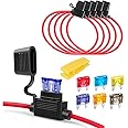 Gebildet 5pcs 16AWG Sicherungshalter mit Draht für KFZ LKW, 32V 20A Flachsicherung Wasserdicht Halter, Inline Blade Fuse Hold
