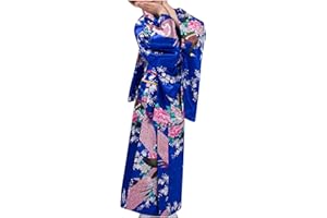 Alwyeans Girls Jananese Kimono Dress Party Cosplay Costume Yukata Dressing Kimono Gown Kimono Robe Bathrobe Japanese Traditional Costume for Spa Swimming