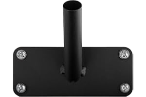 ADGO Uchwyt na flagę, przykręcany uchwyt masztu flagowego, uchwyt ścienny, ocynkowany ogniowo (pojedynczy, czarny)