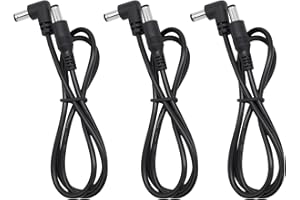 Mebamce 3pcs Guitar Pedal Power DC Cable for Effect Pedal 5.5 x 2.1mm Power Lead Cord Male to Male 24AWG Connector Plug Wire Adapter