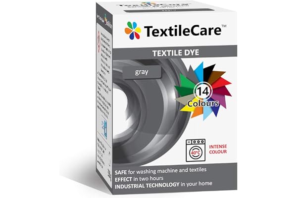 TextileCare Teinture textile pour vêtements et tissus, 350 g de teinture pour 600 g de vêtements, 14 couleurs (Gris)