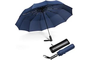 JIGUOOR Parapluies Pliants Femme,résistant au Vent Tempete Voyage Petit Parapluie Compact Automatique Umbrella Home Solide Pour Homme et Femme