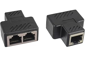 HUAREW Empalme RJ45, Conectores Divisores RJ45 1 a 2 Adaptador Compatible con Cable Cat5 Cat5e Cat6 Cat7(2 Unidades)
