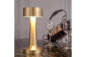 CAFFNEY Cordless LED Desk Lamp Touch Sensor Table Lamp 1800mAh Battery Powered USB Rechargeable Metal Light Dimmable Eye-Protection Bedroom Bedside Reading Light for Indoor Outdoor Restaurant Bar Terrace (A)