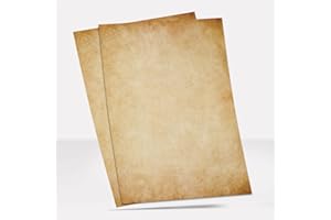 ‎EINLADUNGSKARTEN MANUFAKTUR HAMBURG 50 Blatt Briefpapier (A4) | Altes Papier - Vintage braun | Motivpapier | edles Retro Design Drucker Papier | beidseitig bedruckt | Bastelpapier Urkundenpapier beige alt | 90 g/m²