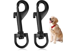 CAYBATS 2 Stück Karabiner für Hundeleine, Karabiner Drehgelenk für Hundeleinen und Outdoor-Aktivitäten, Karabinerhaken mit Drehgelenk aus Edelstahl, Karabiner für Schlüsselbunde und Haustierzubehör (Schwarz)