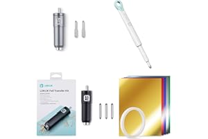 LOKLiK iCraft Tools Transfer-Set + Rillenstift + tiefe Klinge – enthält 3 Blattspitzen, 20 Metallblätter, Eingabestift zum Falten von Papier, 60°-Klinge