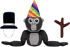 SupaWeiss Go-rillaTags Plush Monkey, 15.4 * 7.5in Cute Go-rillas Stuffed Animal with 2 Hats, 1 Branch Scepter - Plush Toy for Boys & Girls Fans