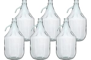E-BEST-OFFER 5L glass Demijohns for Home Brewing/wine making frementation and storage - Bulk Pack of 6,recycled glass used to produce these demijohns
