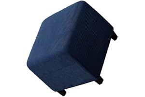 JORTUIO Square Ottoman Cover Slipcovers Foot Stool Cover 40x40/45x45/50x50cm Stretch Jacquard /Velvet Storage Footrest Foot Stool Cover Footstool Slipcovers Anti-Slip Furniture Protector ( Color : #3 , Size :