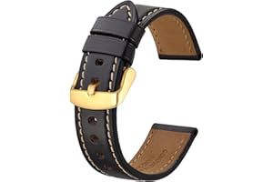 BISONSTRAP Correa de Reloj de Cuero 18mm 19mm 20mm 21mm 22mm 23mm 24mm, Pulsera de Repuesto Piel de Becerro Retro Hombre Mujer