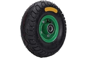 Fafeicy 10.5 en 4.10/3.50-4 Rueda de neumático de carro de herramientas inflable de goma, con cojinete 6204-2RS incorporado, 250 kg Cojinete de carga única, 36 psi Presión y 20 mm Diámetro interior