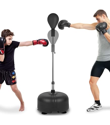 Sac De Frappe Avec Support Réglable - Base à Ressort Pour Entraînement De Boxe Et Fitness à La Maison - 14